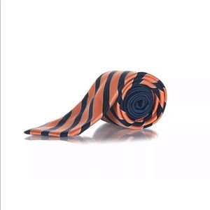 Tommy Hilfiger 100% silk tie orange blue striped